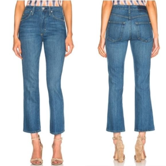 AMO Denim - AMO Bella Blue Jay High-Rise Medium Wash Denim Kick Flare Jeans Women's Size 28